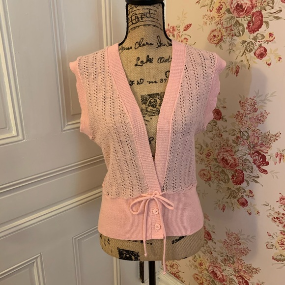 90s Vintage Y2K Pink Cardigan Sweater - Picture 1 of 6